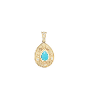 Southwestern Pear Charm Turquoise
