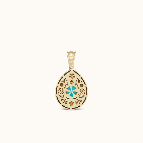 Southwestern Pear Charm Turquoise