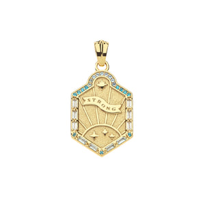 STRONG Shield Pendant Classic Rolo Chain