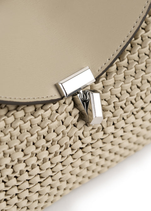 T-Lock Woven Leather Clutch