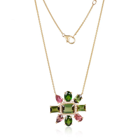 Jaipur Petal Necklace Green Tourmaline