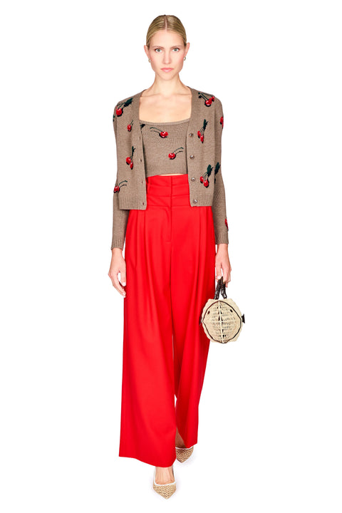 Cropped Cherry Cardigan Set