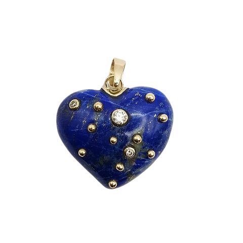 Blue Lapis Studded Heart Pendant