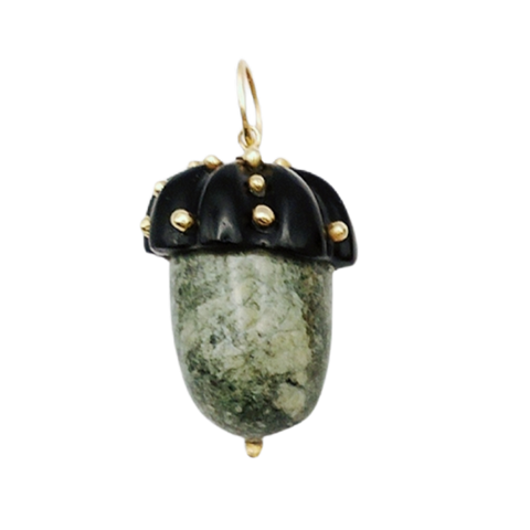 Carved Stone Acorn Pendant
