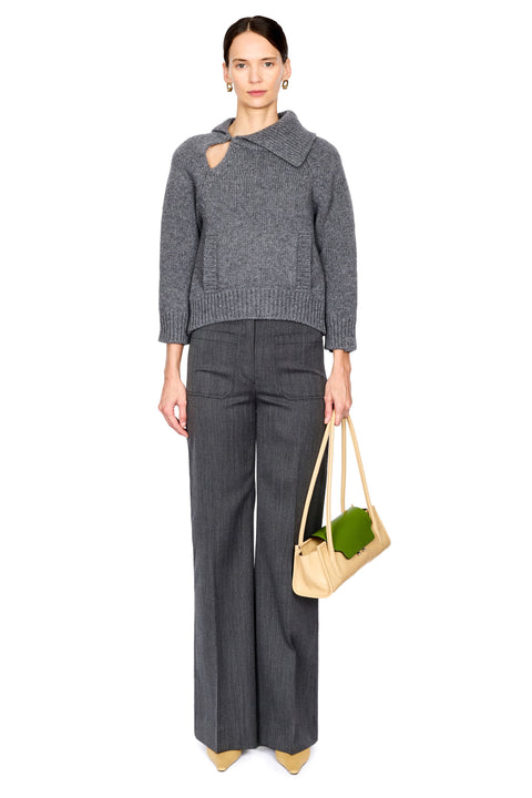 Asymmetric Collar Jumper