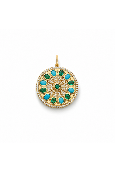 Serenity Emerald & Turquoise Amulet Charm