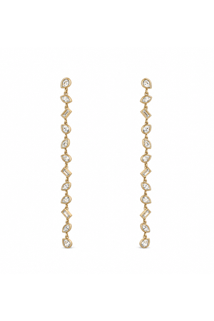 Bezel Set Multi Diamond Shape Earrings