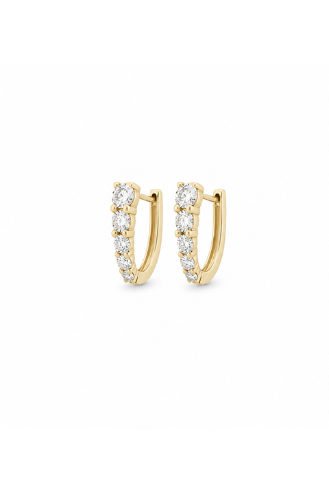 Graduated Diamond Huggie Hoops