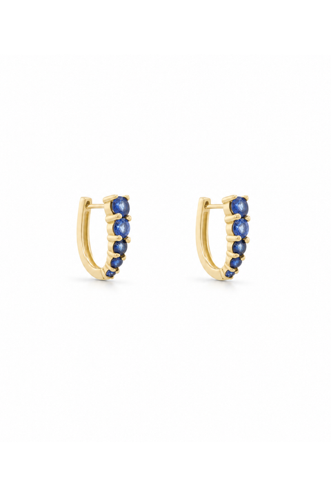 Huggie Hoops Blue Sapphire