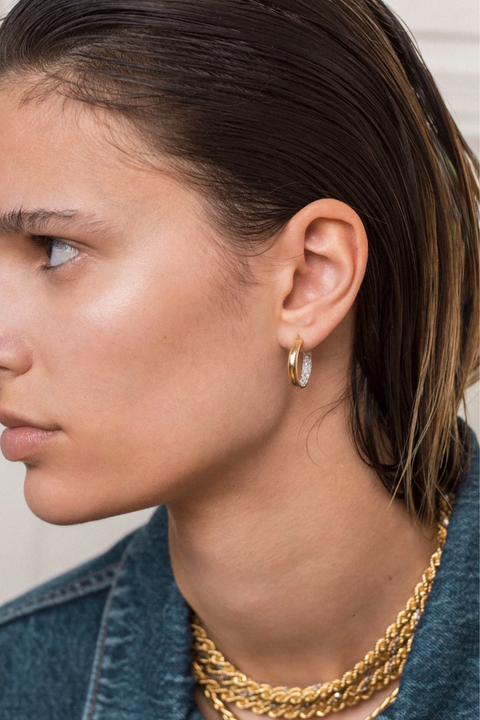 Small Diamond Hoops