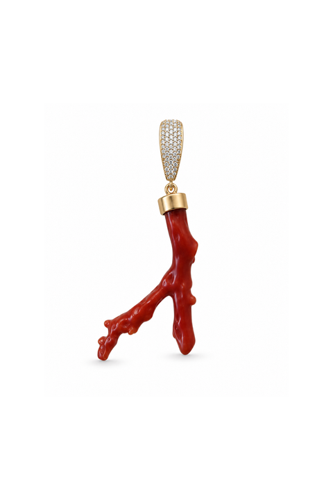 Coral & Diamond Charm