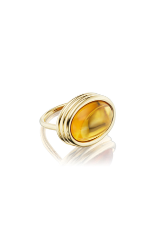Scuba Ring with Cabochon Citrine
