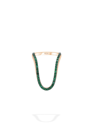 Radiant Ring Half Emerald Pavé