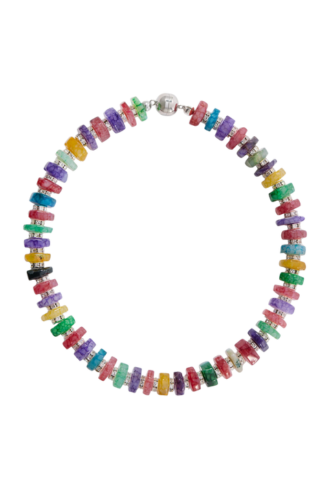 Colorful round necklace with magnetic clasp