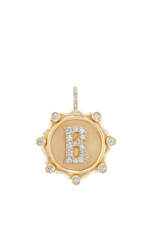 Pave "B" Coin Charm