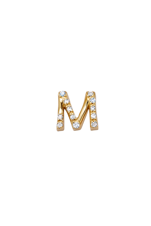 Diamond 'M' Charm
