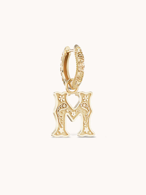 Southwestern "M" Initial Earring Charm