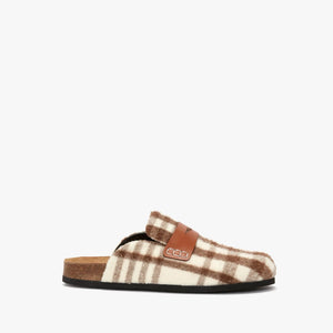 Ghost image of the felt loafer in brown check pattern.