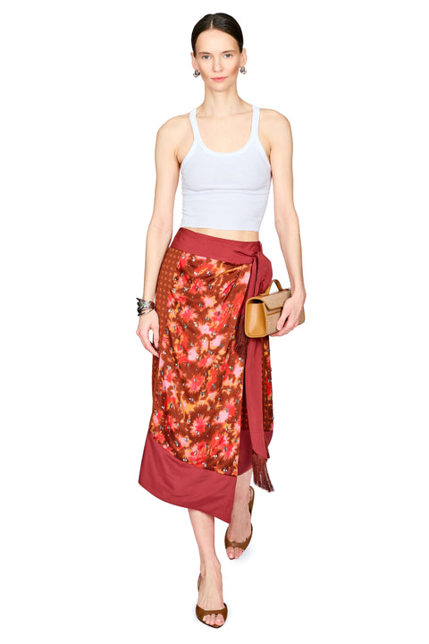 Desert Flower Draped Wrap Skirt