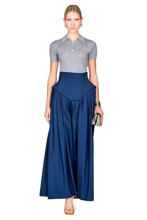 Ribbed Cashmere Silk Polo