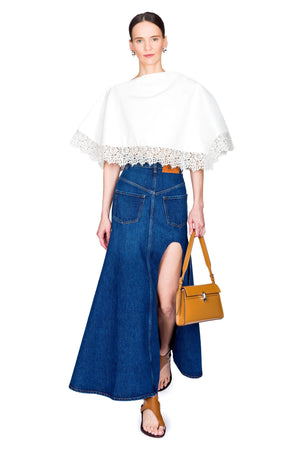 Lace Trimmed Big Collar Top