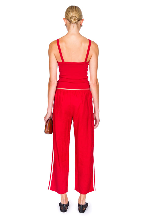 The Linen Crop Racer Stripe Pant