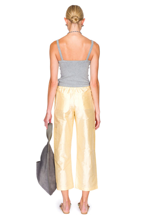 The Taffeta Gingham Drawstring Cargo Pant
