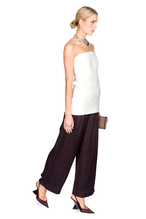 Strapless Crepe Pocket Top