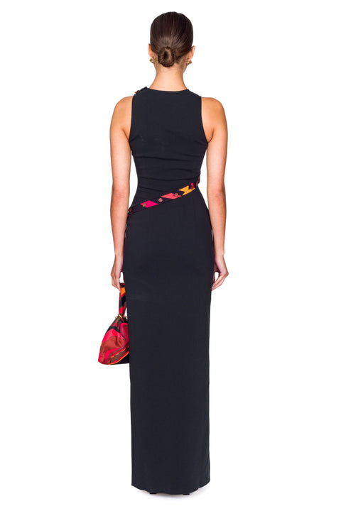 Super Stretch Dress With Marmo Print Detail