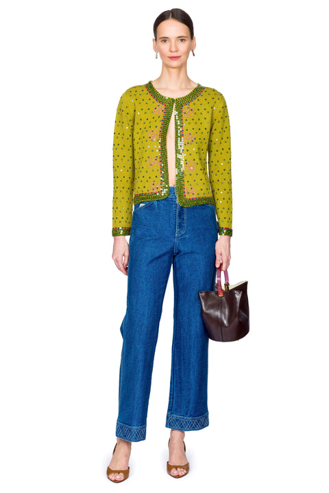 Denim Embroidered Knolly Brook Trousers