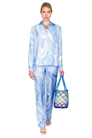 Marmo Print Silk Shirt