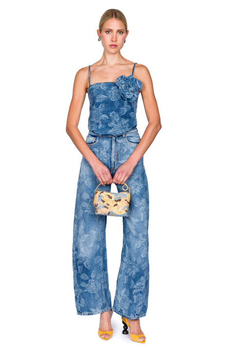 Floral Denim Bustier