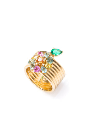 Summer Love Flower and Leaf Ring
