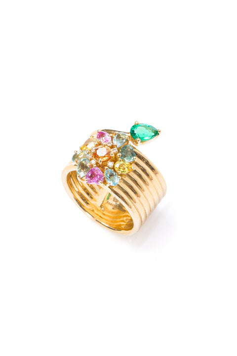 Summer Love Flower and Leaf Ring
