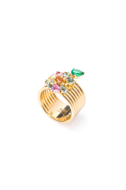 Summer Love Flower and Leaf Ring