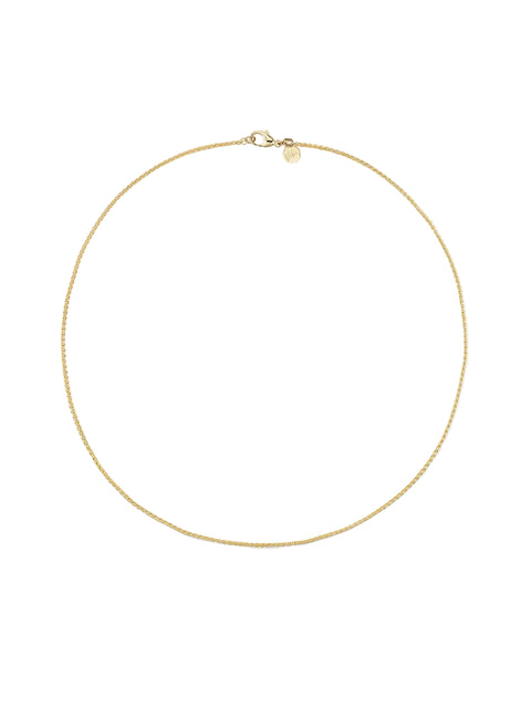 Yellow gold 1.8mm wheat chain necklace.