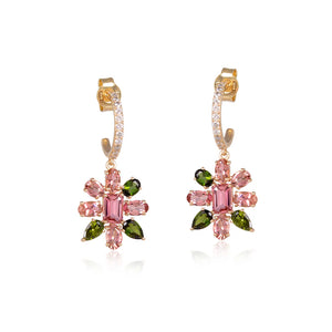 Mini Jaipur Petal Earrings Tourmaline