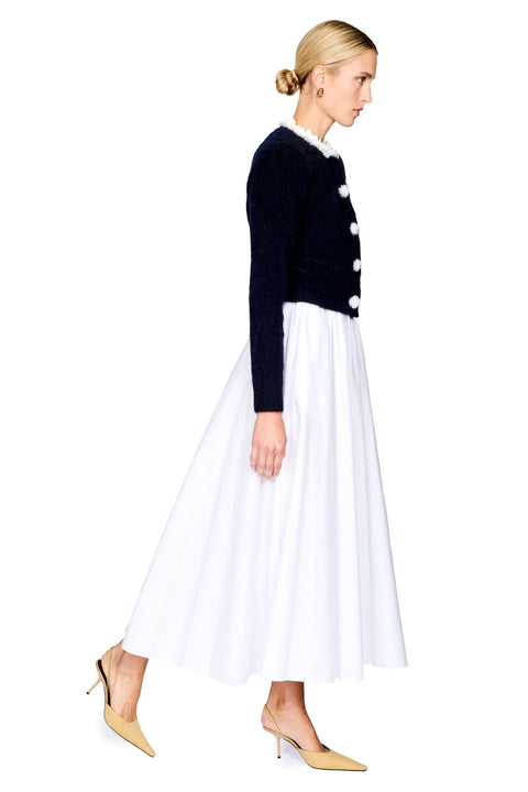Flower Pearl Trim Knit Jumper