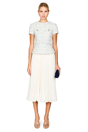 Boucle Chiffon Midi Dress