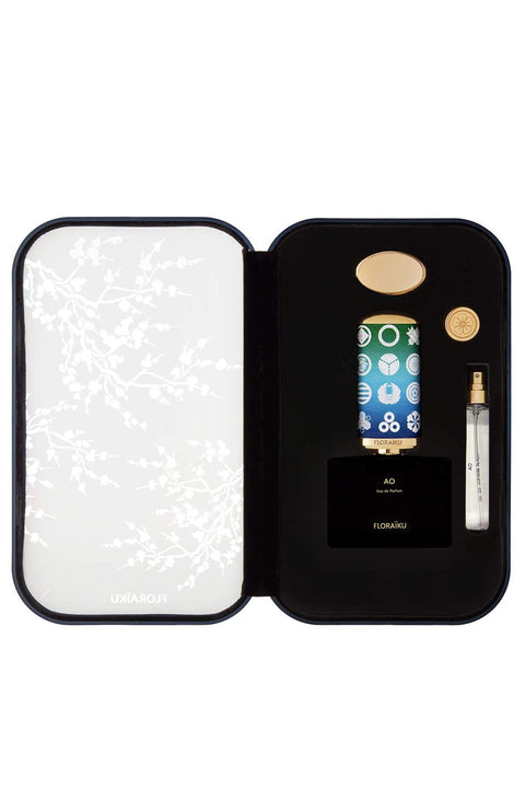 Image of the packaging of the Ao Perfume And Travel Set