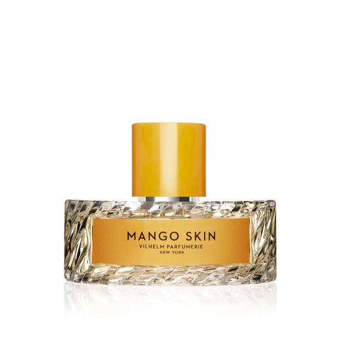Close-up view of the Mango Skin perfume bottle
