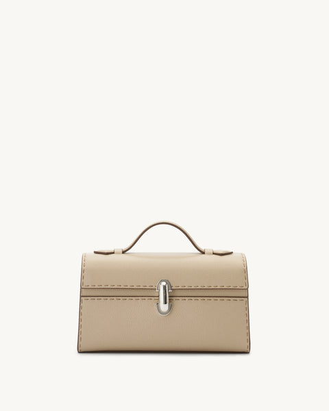 Symmetry Pochette In Grained Calf Leather With Hand Stitch
