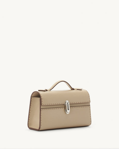 Symmetry Pochette In Grained Calf Leather With Hand Stitch
