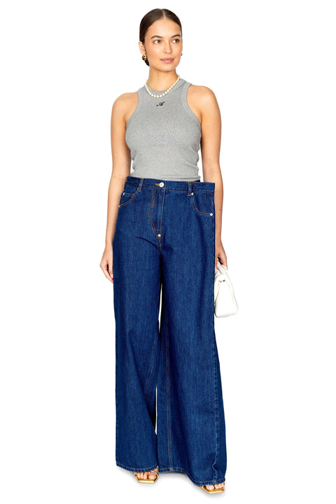 Blue Side Folded Jeans