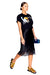 Model facing right wearing the t-shirt silk slip dress.