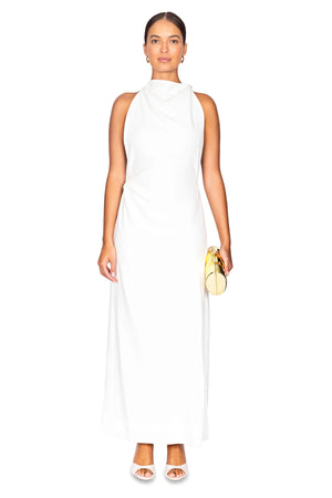 Selena Twist Back Dress In Matte Viscose Crepe