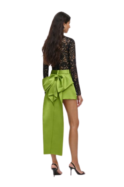 Satin Bow Mini Skirt