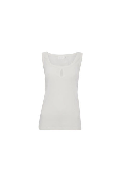 White sleeveless top on a white background