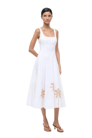 Wells Dress Palm Embroidery