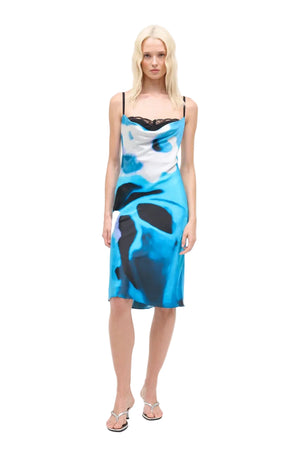 Evangeline Silk Dress Blue Haze